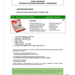 TROUSSE  DE SECOURS MENUISIERS