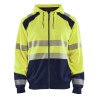 SWEAT ZIPPE A CAPUCHE HAUTE-VISIBILITE