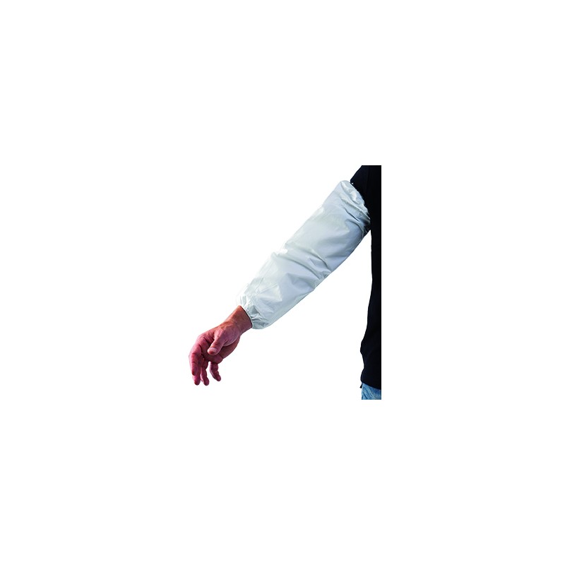 Manchette de cuisinier Microporous PU BLANC 55g/m² boite de 100 paires - Agro-alimentaire - TIDY | 45345