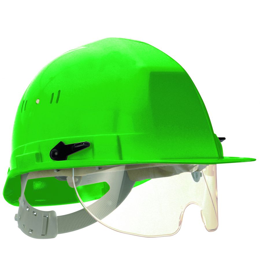 EARLINE  Casque de chantier avec lunette intégrée vert - 65122