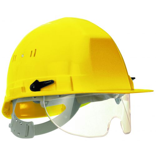 Casque de chantier avec lunette intégrée Jaune - EARLINE | 65123