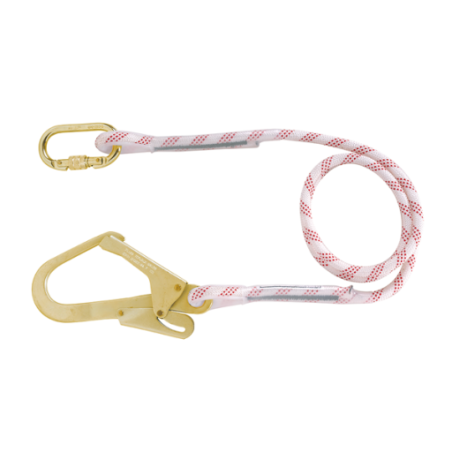 Tresse de sécurité longe de maintien 1.8 mètres avec crochet et connecteur - antichute -71249 | TOPLOCK